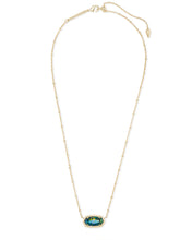 Load image into Gallery viewer, Elisa Gold Satellite Pendant Necklace in Midnight Kyocera Opal Illusion
