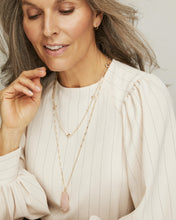 Load image into Gallery viewer, Faceted Reid Gold Long Pendant Necklace in Abalone