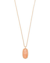 Load image into Gallery viewer, Macrame Reid Rose Gold Long Pendant Necklace In Blush Wood