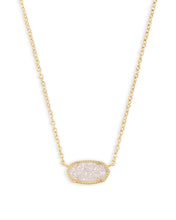 Load image into Gallery viewer, Elisa Gold Pendant Necklace in Iridescent Drusy