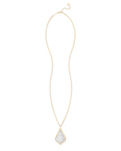 Load image into Gallery viewer, Aiden Gold Long Pendant Necklace in Silver Filigree Mix