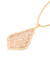 Load image into Gallery viewer, Aiden Gold Long Pendant Necklace in Rose Gold Filigree Mix