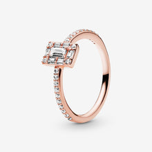 Load image into Gallery viewer, Sparkling Square Halo Ring
