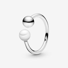 Load image into Gallery viewer, Bead and Freshwater Cultured Pearl Open Ring