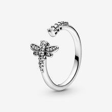 Load image into Gallery viewer, Sparkling Dragonfly Open Ring