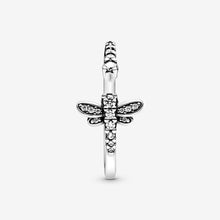 Load image into Gallery viewer, Sparkling Dragonfly Open Ring