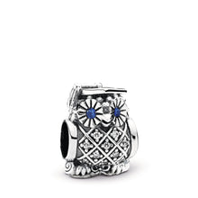 Load image into Gallery viewer, PANDORA Graduate Owl, Swiss Blue Crystal &amp; Clear CZ