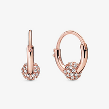 Load image into Gallery viewer, Pavé Bead Hoop Earrings