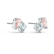 Load image into Gallery viewer, Attract Soul stud earrings Pink, Rhodium plated