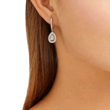 Load image into Gallery viewer, Angelic drop earrings Pear cut, White, Rhodium plated
