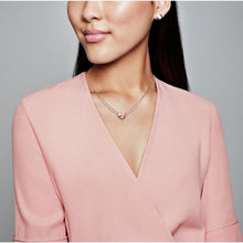 Load image into Gallery viewer, Pink Peach Blossom Flower Double Chain Necklace
