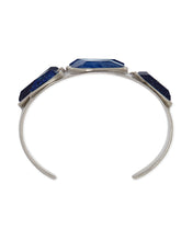 Load image into Gallery viewer, Margot Vintage Silver Statement Cuff Bracelet in Navy Mix