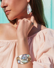 Load image into Gallery viewer, Margot Vintage Silver Statement Cuff Bracelet in Navy Mix