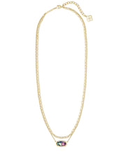 Load image into Gallery viewer, Elisa Gold Multi Strand Necklace in Lilac Abalone