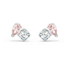 Load image into Gallery viewer, Attract Soul stud earrings Pink, Rhodium plated