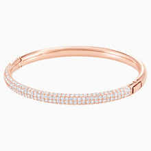 Load image into Gallery viewer, STONE BANGLE, WHITE, ROSE-GOLD TONE PLATED