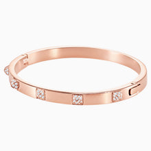 Load image into Gallery viewer, TACTIC BANGLE, WHITE, ROSE-GOLD TONE PLATED