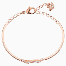Load image into Gallery viewer, SWAN BANGLE, WHITE, ROSE-GOLD TONE PLATED