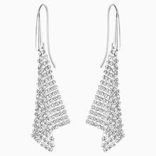 Load image into Gallery viewer, FIT PIERCED EARRINGS, WHITE, RHODIUM PLATED