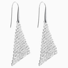 Load image into Gallery viewer, FIT PIERCED EARRINGS, WHITE, RHODIUM PLATED