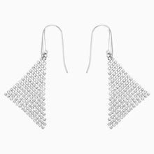 Load image into Gallery viewer, FIT PIERCED EARRINGS, WHITE, RHODIUM PLATED
