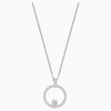 Load image into Gallery viewer, CREATIVITY CIRCLE PENDANT, WHITE, RHODIUM PLATED