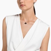 Load image into Gallery viewer, SWAROVSKI ICONIC SWAN PENDANT, BLACK, ROSE-GOLD TONE PLATED