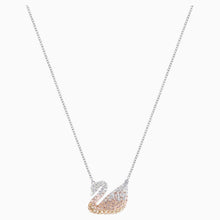 Load image into Gallery viewer, SWAROVSKI ICONIC SWAN PENDANT, MULTI-COLORED, RHODIUM PLATED