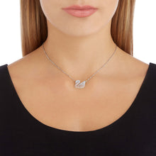 Load image into Gallery viewer, SWAROVSKI ICONIC SWAN PENDANT, MULTI-COLORED, RHODIUM PLATED