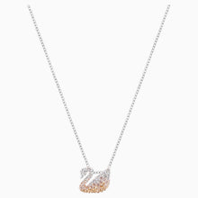 Load image into Gallery viewer, SWAROVSKI ICONIC SWAN PENDANT, MULTI-COLORED, RHODIUM PLATED