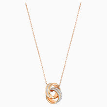 Load image into Gallery viewer, FURTHER PENDANT, WHITE, ROSE-GOLD TONE PLATED