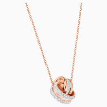 Load image into Gallery viewer, FURTHER PENDANT, WHITE, ROSE-GOLD TONE PLATED