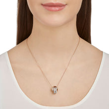 Load image into Gallery viewer, FURTHER PENDANT, WHITE, ROSE-GOLD TONE PLATED