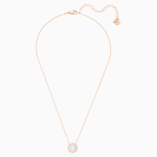 Load image into Gallery viewer, Swarovski Sparkling Dance Round Necklace, White, Rose-gold tone plated