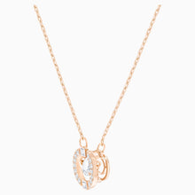 Load image into Gallery viewer, Swarovski Sparkling Dance Round Necklace, White, Rose-gold tone plated