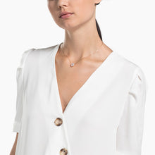 Load image into Gallery viewer, Swarovski Sparkling Dance Round Necklace, White, Rose-gold tone plated