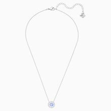 Load image into Gallery viewer, SWAROVSKI SPARKLING DANCE ROUND NECKLACE, BLUE, RHODIUM PLATED