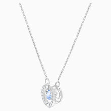 Load image into Gallery viewer, SWAROVSKI SPARKLING DANCE ROUND NECKLACE, BLUE, RHODIUM PLATED