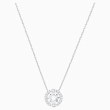 Load image into Gallery viewer, Swarovski Sparkling Dance Round Necklace, White, Rhodium plated