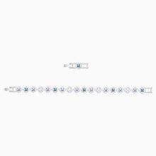 Load image into Gallery viewer, ANGELIC SQUARE BRACELET, BLUE, RHODIUM PLATED