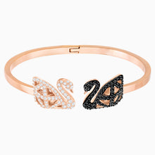 Load image into Gallery viewer, FACET SWAN BANGLE, MULTI-COLORED, MIXED METAL FINISH