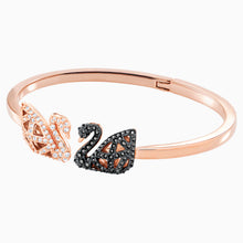 Load image into Gallery viewer, FACET SWAN BANGLE, MULTI-COLORED, MIXED METAL FINISH
