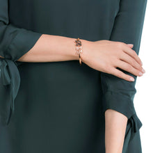 Load image into Gallery viewer, FACET SWAN BANGLE, MULTI-COLORED, MIXED METAL FINISH