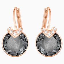 Load image into Gallery viewer, BELLA V PIERCED EARRINGS, GRAY, ROSE-GOLD TONE PLATED