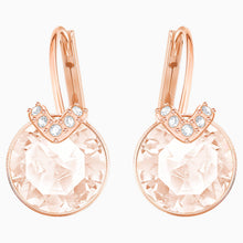 Load image into Gallery viewer, BELLA V PIERCED EARRINGS, PINK, ROSE-GOLD TONE PLATED