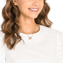 Load image into Gallery viewer, SWAROVSKI ICONIC SWAN PENDANT, WHITE, ROSE-GOLD TONE PLATED