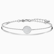 Load image into Gallery viewer, GINGER BANGLE, WHITE, RHODIUM PLATED