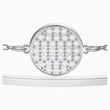 Load image into Gallery viewer, GINGER BANGLE, WHITE, RHODIUM PLATED
