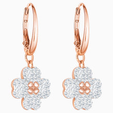 Load image into Gallery viewer, LATISHA PIERCED EARRINGS, WHITE, ROSE-GOLD TONE PLATED