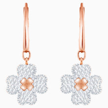 Load image into Gallery viewer, LATISHA PIERCED EARRINGS, WHITE, ROSE-GOLD TONE PLATED